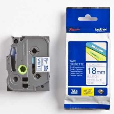 Brother TZ-243 / TZe-243, 18mm x 8m, testo blu/sfondo bianco, nastro originale