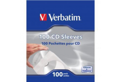 Verbatim 49976 Custodie per CD in carta, con una finestra, 100 pz, bianco