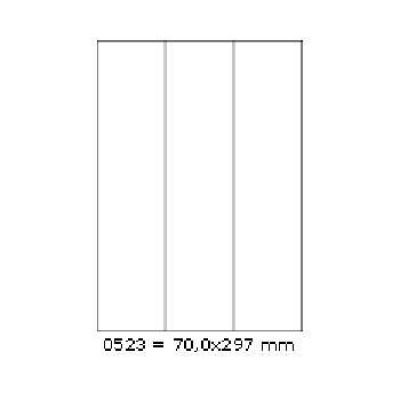 Etichette autoadesive 70 x 297 mm, 3 etichette, A4, 100 fogli
