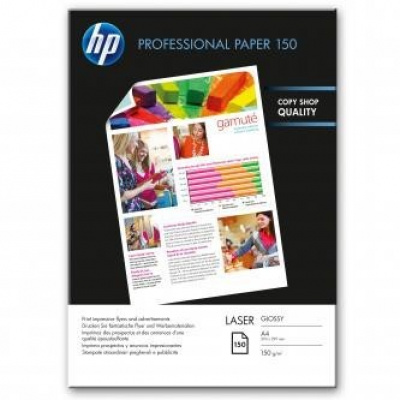HP Professional Glossy Laser Photo Paper CG965A CG965A, 150 g/m2, A4, 150pz, lucido, bianco, carta fotografica