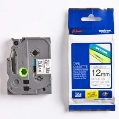 Brother TZ-M31, 12mm x 8m, nero opaco stampa/nastro trasparente, nastro originale