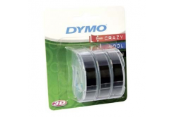 Dymo S0847730, 9mm x 3m testo bianco / sfondo nera, 3pz, nastro originale