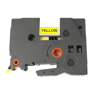Nastro compatibile con Brother TZ-SL651 / TZe-SL651, 24mm x 8m, testo nera / sfondo giallo