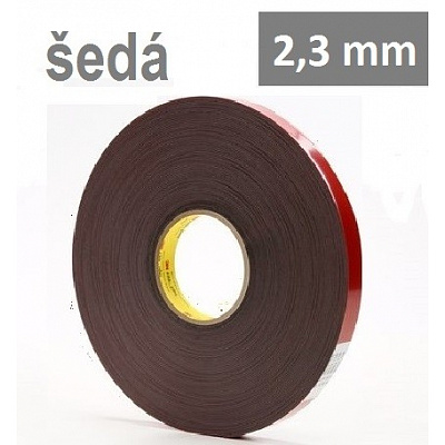 3M VHB™ 4991-F, tl. 2,3 mm; šedá oboustranně lepicí akrylová páska 19 mm x 16,5 m