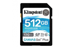 Kingston scheda di memoria Canvas Go! Plus, 512GB, SDXC, SDG3/512GB, UHS-I U3 (Class 10), A2, V30