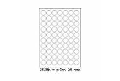 Etichette autoadesive 25 x 25 mm, 70 etichette, A4, 100 fogli