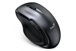 Genius mouse Ergo 8200S, 1200DPI, 2.4 [GHz], ottica, 5pulsanti, senza fili, grigio metallizzato, 1 pz AA, BlueEye senzor