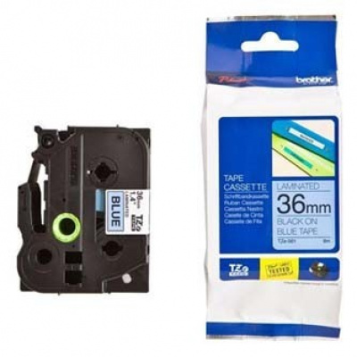 Brother TZ-561 / TZe-561, 36mm x 8m, testo nera / sfondo blu, nastro originale