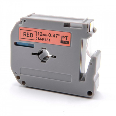 Nastro compatibile con Brother MK-431, 12mm x 8m, testo nera / sfondo rosso