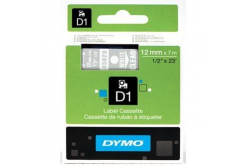 Dymo D1 45020, S0720600, 12mm x 7m testo bianco / nastro trasparente, nastro originale