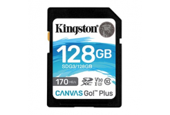 Kingston scheda di memoria Canvas Go! Plus, 128GB, SDXC, SDG3/128GB, UHS-I U3 (Class 10), V30