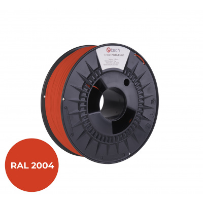 C-Tech 3DF-P-PETG1.75-2004 3D filamento, PREMIUM LINE, PETG, RAL2004, 1,75mm, 1000g, Arancione puro (True orange)