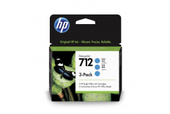 HP 712 3ED77A ciano (cyan) 3pz cartuccia originale