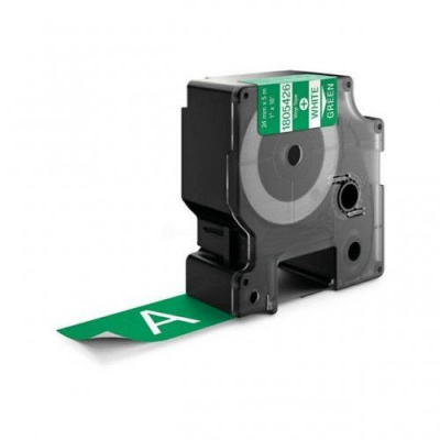 Nastro compatibile con Dymo 1805426, 24mm x 5, 5m testo bianco / sfondo verde, vinile