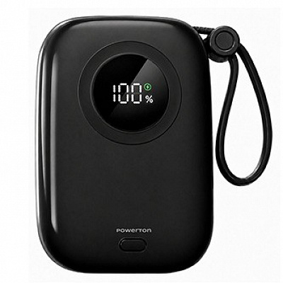 Powerton ENERGY DARK EDITION 10000mAh, 2x USB-C, 22.5W, integrovaný kabely, černá