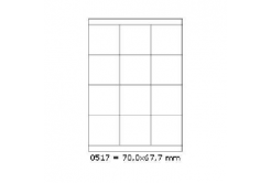 Etichette autoadesive 70 x 67,7 mm, 12 etichette, A4, 100 fogli