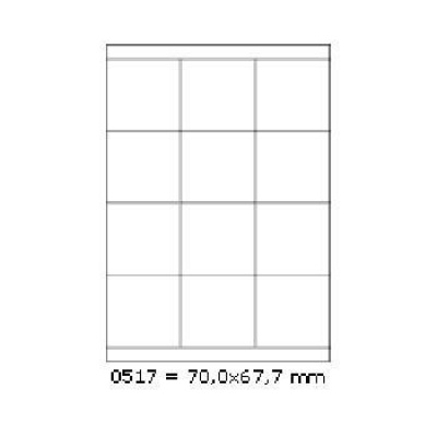 Etichette autoadesive 70 x 67,7 mm, 12 etichette, A4, 100 fogli