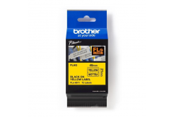 Brother FLE-6511 Pro Tape, 45mm x 10.5mm, testo nera/nastro giallo, 72pz, nastro originale