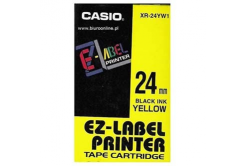 Casio XR-24YW1, 24mm x 8m, testo nera/sfondo giallo, nastro originale