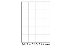 Etichette autoadesive 52,5 x 59,4 mm, 20 etichette, A4, 100 fogli