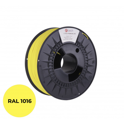 C-Tech 3DF-P-PETG1.75-1016 3D filamento, PREMIUM LINE, PETG, giallo zolfo, RAL1016, 1,75mm, 1kg