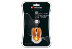 Verbatim Mouse 49023, 1000DPI, ottica, 3sp\., wired USB, arancione
