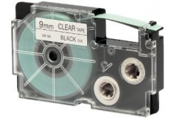 Casio XR-9X1, 9mm x 8m, testo nera/nastro trasparente, nastro originale