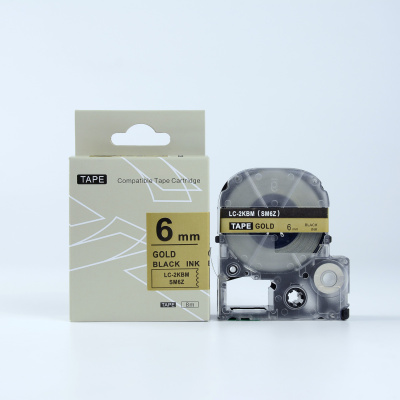 Epson LK-2KBM, SM6ZW, 6mm x 9m, testo nera / sfondo d'oro, nastro compatibile