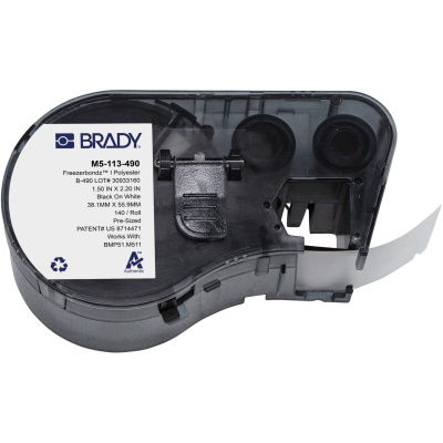 Brady M5-113-490 / 170890, 38.10 mm, Polyester, testo nera / sfondo bianco