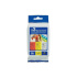 Brother TZE-31M3, 12mm x 8mm, testo nera / rosso, bianco, sfondo giallo, nastro originale, 3pz
