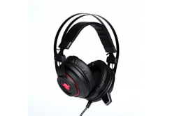 Red Fighter H3, sluchátka s mikrofonem, ovládání hlasitosti, černo-rosso, gaming, retroilluminato, 2x 3.5 mm jack + USB