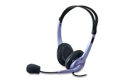 Genius HS-04S, cuffie con microfono, controllo del volume, nero-argento, 1x jack da 3,5 mm