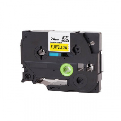 Nastro compatibile con Brother TZ-C51/TZe-C51, segnale 24mm x 8m, testo nera/sfondo giallo