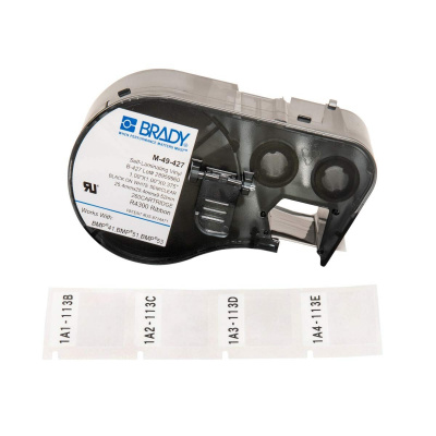 Brady M4-135-427-AW / 170748, 6.35 mm x 27.94 mm, Vinyl, testo nera / sfondo bianco