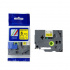 Nastro compatibile con Brother TZ-FX611/TZe-FX611, 6mm x 8m, flexi, testo nera / sfondo giallo