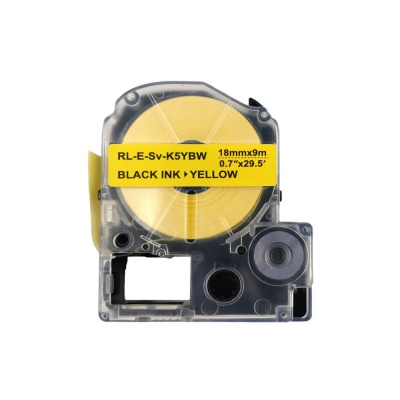 Epson LK-5YBW, C53S655010, 18mm x 9m, testo nera / sfondo giallo, strong, nastro compatibile