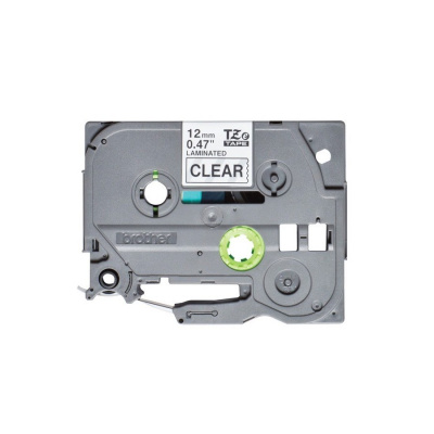 Brother TZ-131S / TZe-131S, 12mm x 4m, testo nera / nastro trasparente, nastro originale