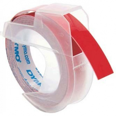 Dymo S0898150 520102, 9mm x 3m, testo bianco/sfondo rosso, nastro originale