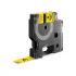 Nastro compatibile con Dymo 18432, 12mm x 5, 5m testo nera / sfondo giallo, vinile