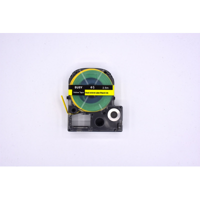 Epson LK-4YBA5 / SU5Y, 5 mm x 2,5 m, stampa nera / sfondo giallo, nastro termorestringente compatibile