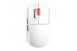 Mouse Marvo MONKA PRIME, bianco, ottico, 26000DPI, Tri-Mode