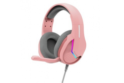 Marvo TACTIC 40, cuffie con microfono, cablate, rosa, 2.0, retroilluminate, USB