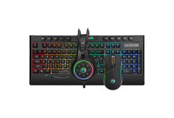 Marvo CM305, RGB multipack tastiera s gaming mouseí a sluchátky, US, gaming, membránová tipo wired (USB), nero, RGB retroilluminato