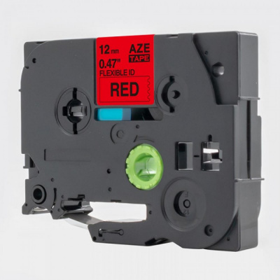 Nastro compatibile con Brother TZ-FX431 / TZe-FX431, 12mm x 8m, flexi, testo nera / nastro rosso