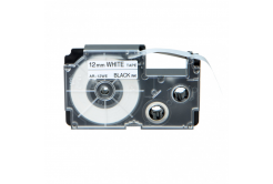 Nastro compatibile con Casio XR-12WE1, 12mm x 8m testo nera / sfondo bianco