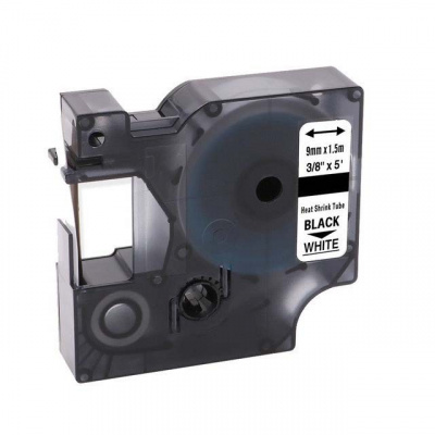 Nastro compatibile con Dymo 18053, S0718280, 9mm x 1, 5m testo nera / sfondo bianco