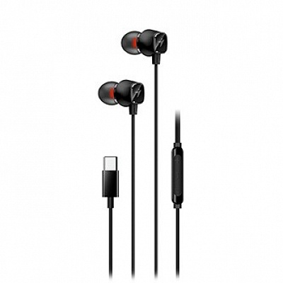 Genius HS-M368 sluchátka s mikrofonem, černá, špuntová, USB Type-C