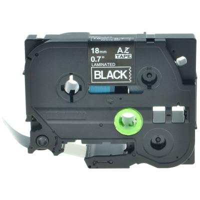 Nastro compatibile con Brother TZ-S345/TZe-S345 18mm x 8m extr.adh. testo bianco/nastro nera