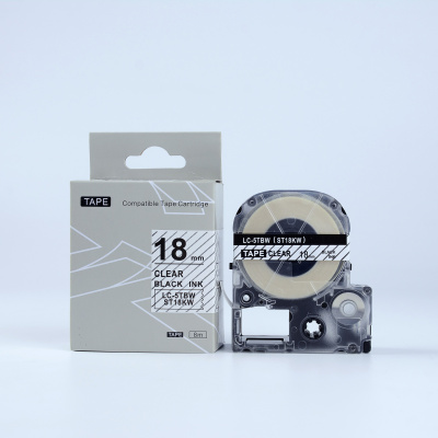 Epson LK-5TBN, ST18KW, C53S655008, 18mm x 9m, testo nera / sfondo trasparente, nastro compatibile
