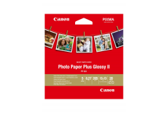 Canon Photo Paper Plus Glossy II, carta fotografica, lucido, bianco, 13x13cm, 5x5", 265 g/m2, 20 pz 2311B060, getto d'inchiostro